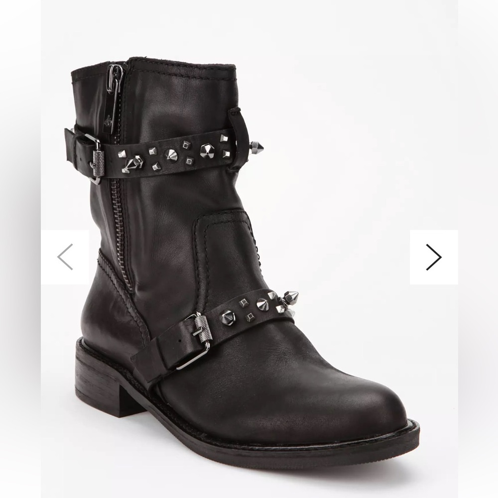 Sam Edelman Black Adele Spiked Moto Boots Size 7
